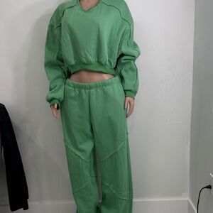 Stylish Green Women's Jogger Set